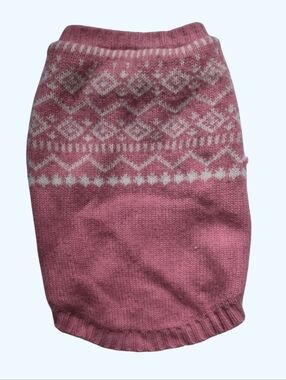 Friends Forever Dog Sweater Pink And White Adorable Carlisle Pattern-Size Small